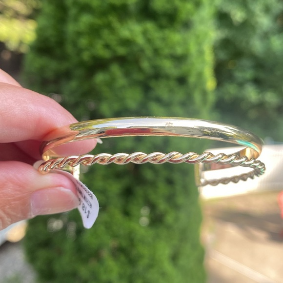 Francesca’s NWT open double band cuff goldtone bangle bracelet. - Picture 1 of 5